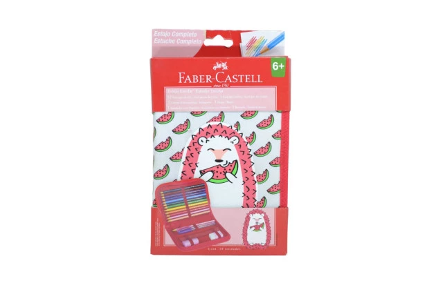 ESTOJO DE NYLON PORCO ESPINHO VERMELHO 18.2220VM FABER CASTELL