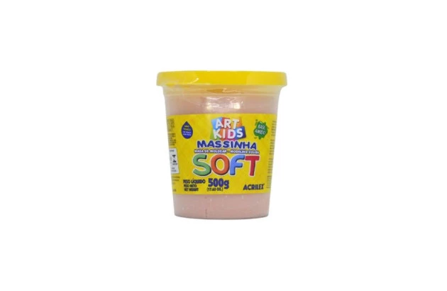 MASSA DE MODELAR SOFT 500G AMARELO PESSEGO 538 7350 ACRILEX