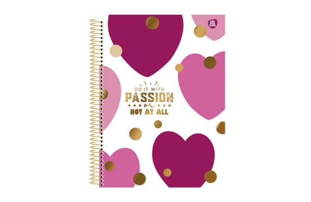 CADERNO CAPA DURA 10 MATERIAS 160 FOLHAS PASSION ANIMATIVA