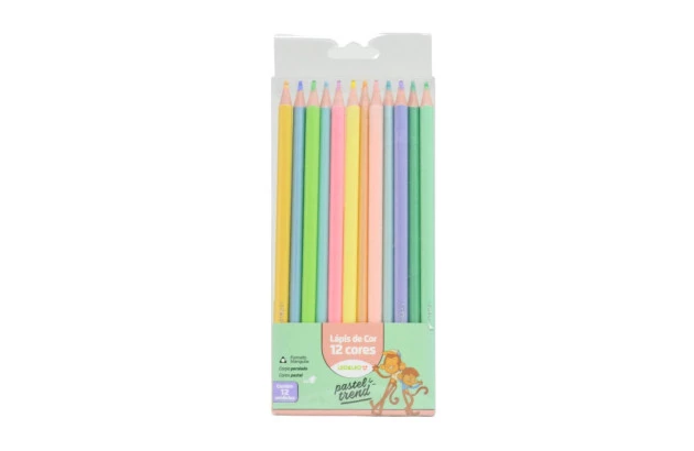 LAPIS DE COR 12 CORES PASTEL TREND LEONORA