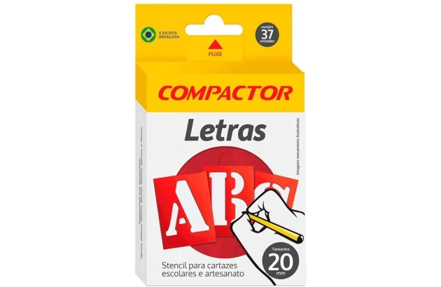 LETRAS VAZADAS ABC 20MM STENCIL COMPACTOR