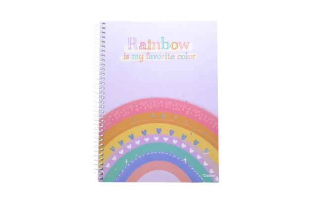 CADERNO CAPA DURA ARCO IRIS 1 MATERIA CREDEAL
