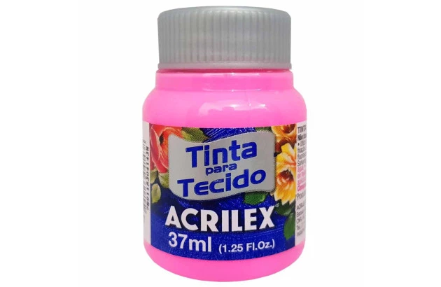 TINTA PARA TECIDO FOSCA 37ML ROSA 537 ACRILEX 4140