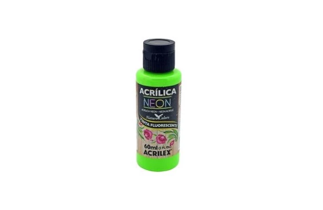 TINTA ACRÍLICA FOSCA NEON 60ML VERDE 101 - ACABAMENTO FLUORESCENTE | ACRILEX 3960