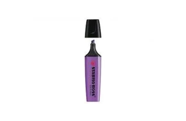MARCA TEXTO STABILO BOSS VIOLETA 70/55 CHANFRADO TRAÇO 2 A 5MM CORES VIBRANTES