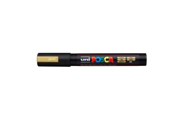 CANETA POSCA PC-5M 1.8 A 2.5 MM OURO METÁLICA BULLET UNI-BALL