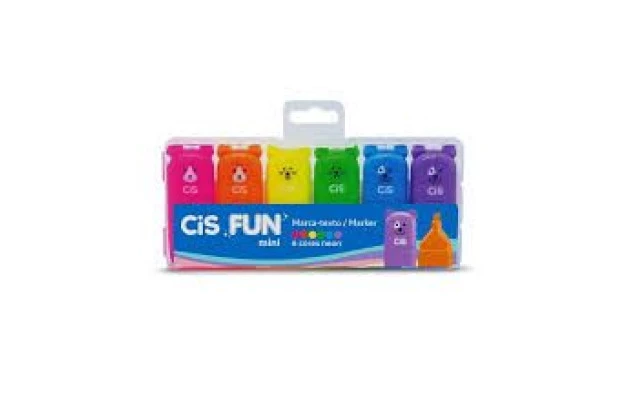 MARCA TEXTO 6 CORES NEON MINI CIS FUN