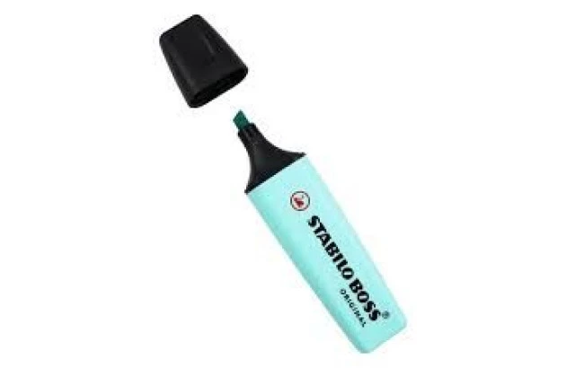 MARCA TEXTO STABILO PASTEL AZUL 70/113 CHANFRADO TRAÇO 2 A 5MM CORES VIBRANTES