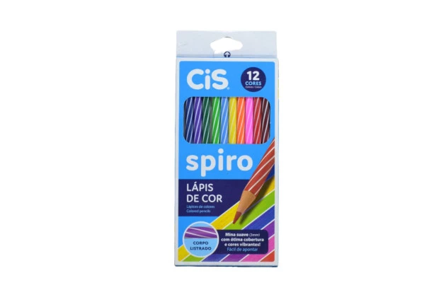 LAPIS DE COR 12 CORES SPIRO CIS