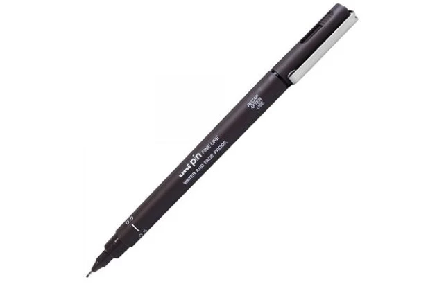 CANETA UNI PIN 0.5 PRETA FINE LINE UNI-BALL TÉCNICA