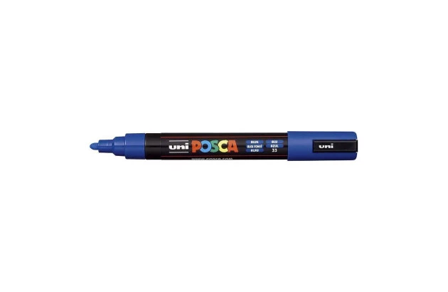 CANETA POSCA PC-5M 1.8 A 2.5 MM AZUL BULLET UNI-BALL