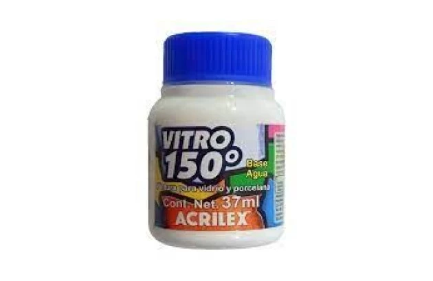 TINTA PARA VIDRO E PORCELANA VITRO 150° BASE DE ÁGUA 37ML BRANCO 519 ACRILEX 1140