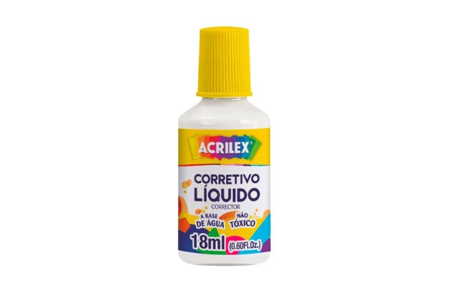 CORRETIVO LIQUIDO 18ML BRANCO BASE DE ÁGUA ACRILEX 1518