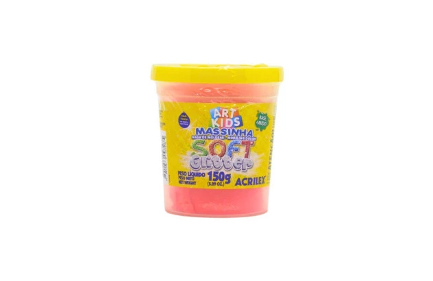 MASSA DE MODELAR SOFT GLITTER 150G VERMELHO 205 ACRILEX 7315