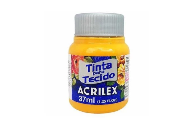 TINTA PARA TECIDO FOSCA 37ML AMARELO OURO 505 ACRILEX 4140