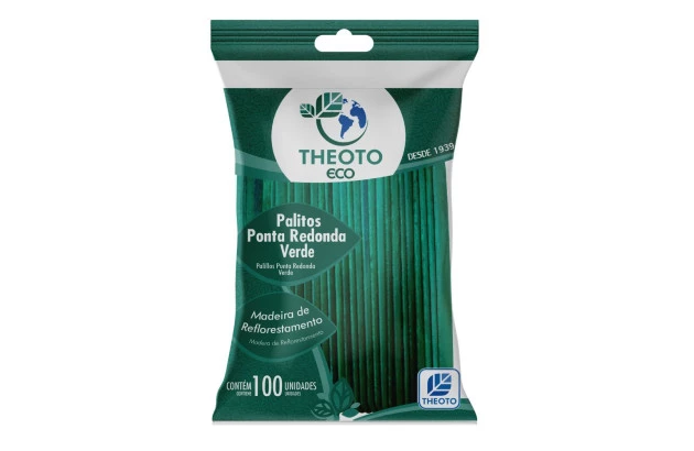 PALITO ESCOLAR PONTA REDONDA VERDE DE PICOLE  PCT/100 THEOTO