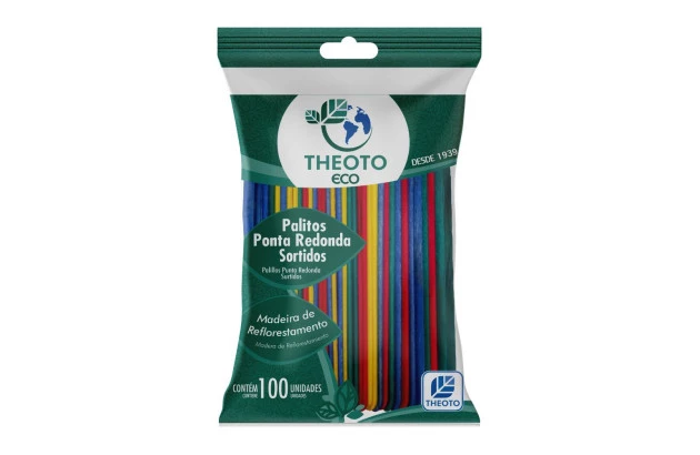 PALITO ESCOLAR PONTA REDONDA SORTIDO DE PICOLE PCT/100 THEOTO