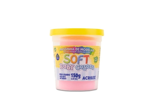 MASSA DE MODELAR SOFT 150G BABY COLORS ROSA BEBE 813 ACRILEX