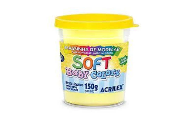 MASSA DE MODELAR SOFT 150G BABY COLORS AMARELO BEBE 808 ACRILEX