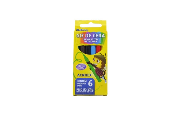 GIZ DE CERA 6 CORES 24G 9006 ACRILEX