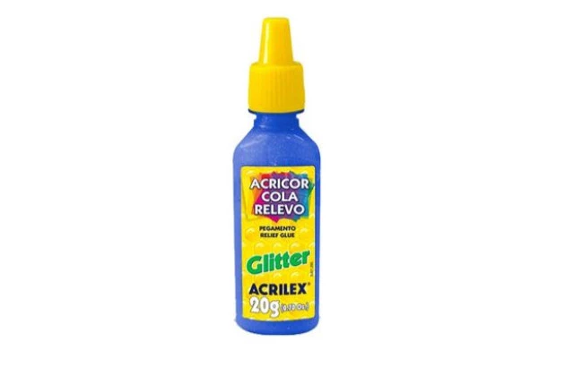 COLA ACRICOR RELEVO GLITTER AZUL 20G 3020 ACRILEX