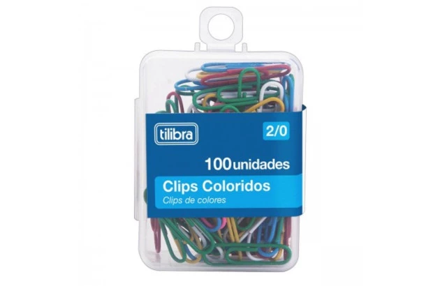 CLIPS 29MM CORES 100 UNIDADES D302 TILIBRA