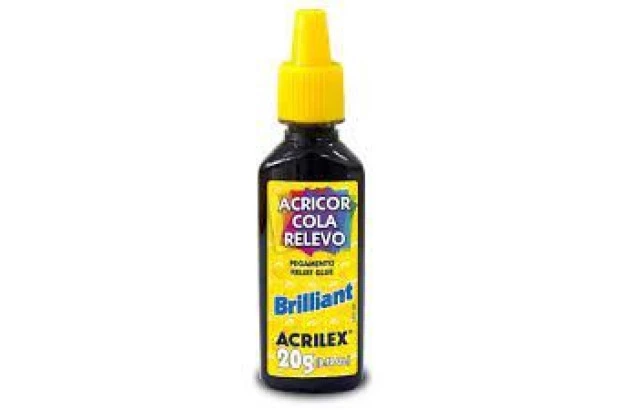 COLA ACRICOR RELEVO BRILLIANT 20G PRETA 520  3120 ACRILEX