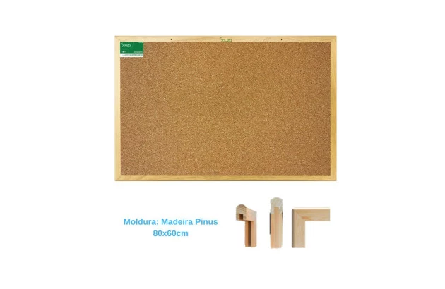 QUADRO CORTIÇA 80X60 MOLDURA MADEIRA PINUS 1162 SOUZA