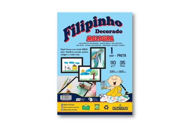 BLOCO DE PAPEL MOLDURA PRETA A4 120G 35 FOLHAS - FILIPERSON 1793