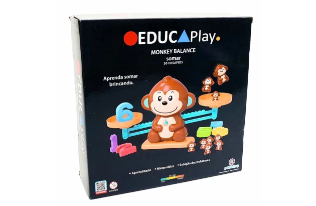 BRINQUEDO EDUCATIVO MONKEY BALANCE - APRENDA SOMAR BRICANDO  +3 ANOS | LINHA INCLUSIVA