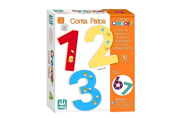BRINQUEDO EDUCATIVO CONTA PATOS EM MADEIRA | LINHA INCLUSIVA - MONTESSORI