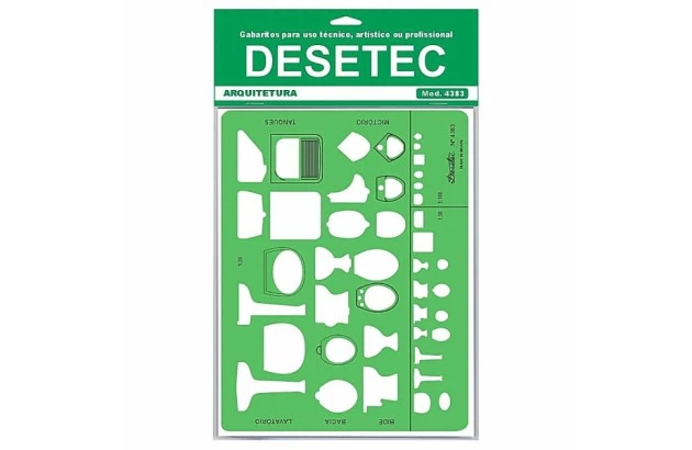 GABARITO SANITÁRIOS COM 3 ESCALAS 1:20 1:50 1:100 | TRIDENT MOD. 4383