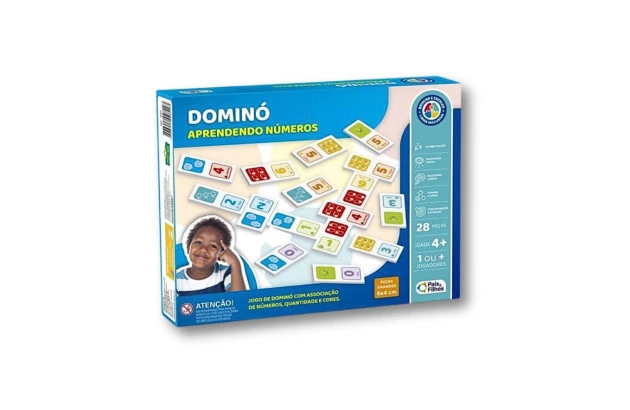 JOGO DE DOMINO APRENDENDO NÚMEROS LINHA INCLUSIVA - PAIS E FILHOS 791922-1