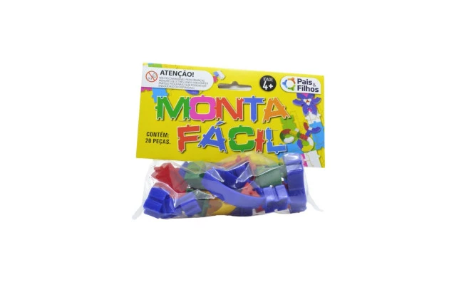 MONTA FACIL SOLAPA COM 20 PEÇAS PLASTICO PAIS E FILHOS