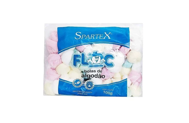 ALGODÃO EM BOLA COLORIDO 100G FLOC SPARTEX