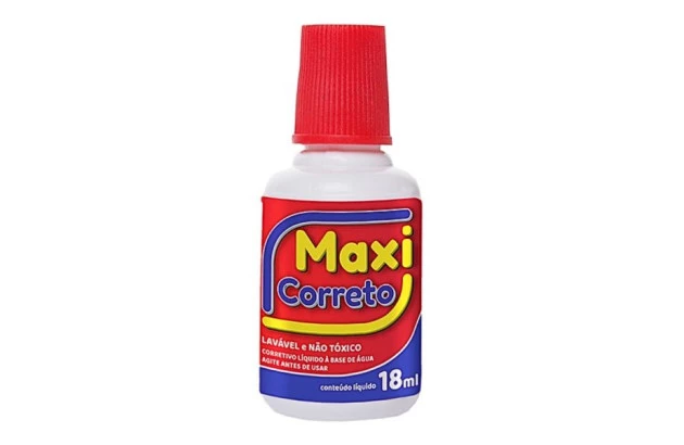 CORRETIVO LÍQUIDO 18ML BRANCO - BASE DE AGUA LAVAVEL | MAXI