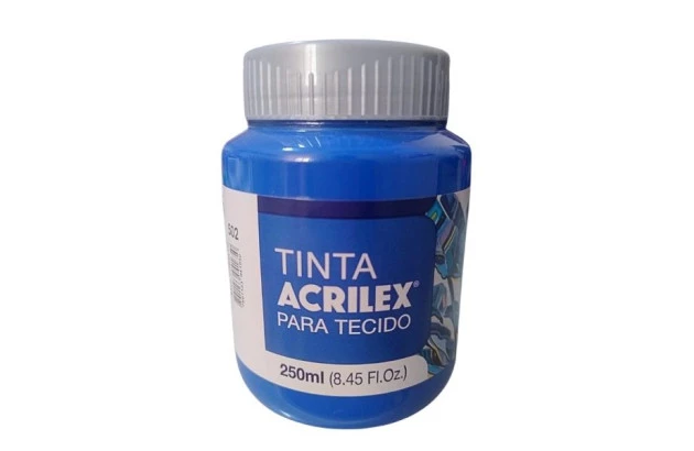TINTA PARA TECIDO FOSCA 250ML AZUL COBALTO 502 - UNIDADE | ACRILEX  4125
