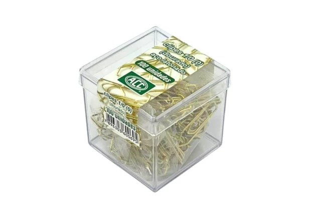 CLIPES 1/0 (0) DOURADO AÇO LATONADO PARA PAPEL - CAIXA COM 100 UNIDADES | ACC