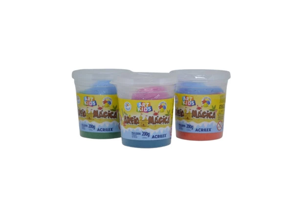 AREIA MAGICA 200G ART KIDS CORES SORTIDAS - UNIDADE | ACRILEX 5912