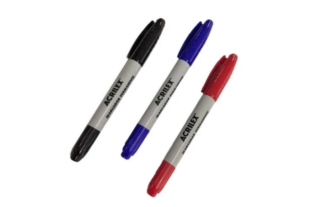 MARCADOR PERMANENTE PONTA DUPLA VERMELHO - PONTA TRAÇO 0.4 A 1.0 MM | ACRILEX