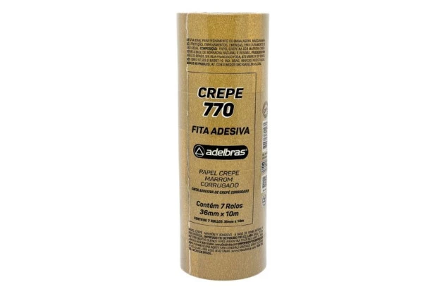 FITA ADESIVA PAPEL CREPE KRAFT 770 36MM X 10M - UNIDADE | ADELBRAS