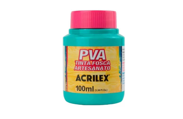 TINTA PVA FOSCA PARA ARTESANATO 100ML TURQUESA 577 -  UNIDADE | ACRILEX 3210