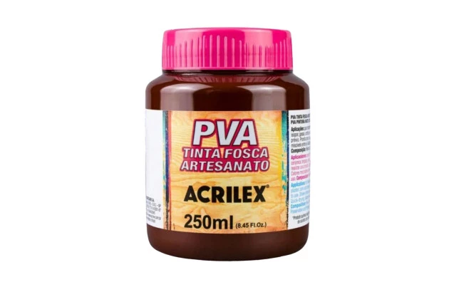 TINTA PVA FOSCA PARA ARTESANATO 250ML CHOCOLATE 814 - UNIDADE | ACRILEX 3225