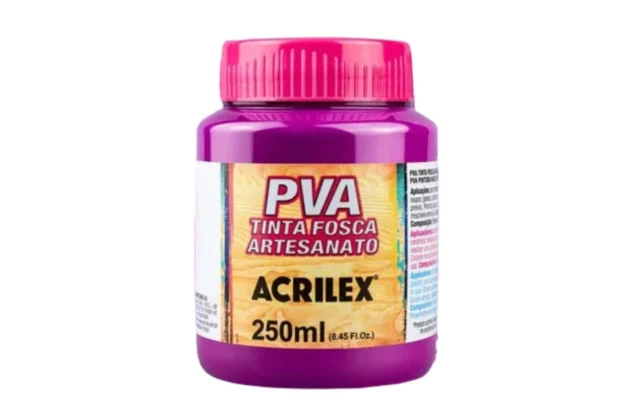 TINTA PVA FOSCA PARA ARTESANATO 250ML MAGENTA 549 – UNIDADE | ACRILEX 3225