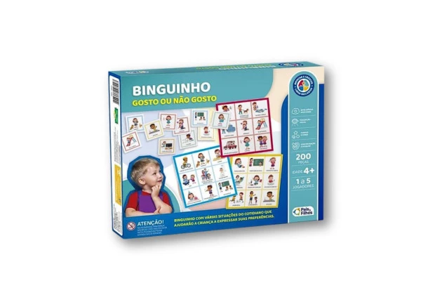 JOGO BINGUINHO GOSTO OU NÃO GOSTO LINHA INCLUSIVA PAIS E FILHOS 791904 -1