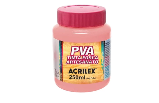 TINTA PVA FOSCA PARA ARTESANATO 250ML ROSA 537 - UNIDADE | ACRILEX 3225