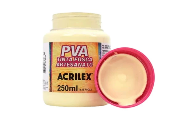 TINTA PVA FOSCA PARA ARTESANATO 250ML MARFIM 529  UNIDADE | ACRILEX 3225
