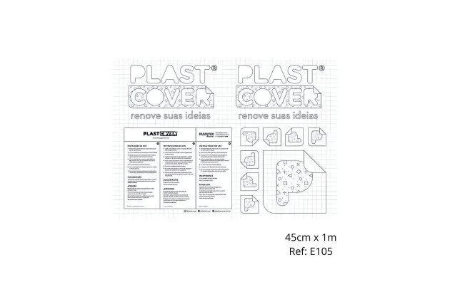 PLÁSTICO ADESIVO TRANSPARENTE CRISTAL 50 MICRA 45CM X 1M PLASTCOVER CONTACT - E105