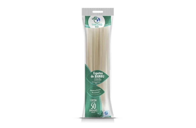 ESPETO DE BAMBU MÉDIO PARA CHURRASCO 25CM 50 UND 64100 THEOTO