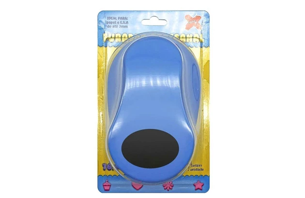 PERFURADOR PAPEL E EVA 76MM OVAL GIGANTE ESPESSURA ATÉ 2MM | MAKE+ 12058